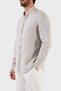 100% Linen Regular Fit Band Collar Long Sleeve Shirt Men's Shirt D41smg D10f9 600 - 2