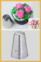 Stainless Steel Cream Piping Bag Tip (Whipping Bag Tip, Rose Cap) 1 Piece + 4 Whipping Bag Tips