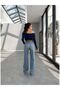 Blue Washed Wide-Leg Jeans - 5