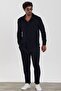 New Season Men's Patterned Black Knitwear Shirt Mz19716 - 7