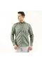 Water Green Single Color Pastel Cotton Double Pocket Cover Slim Fit Western Shirt - 2