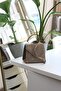 Women's Mink Antique Texture Cover Detailed Shoulder Bag with Strap - 2