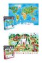 2-Piece Children's Puzzle - 100 Pieces Animal World Map and 50 Pieces Magic Unicorn - 2