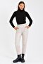 High-Necked Turtleneck Ribbed Wool Women's Black Knitwear Sweater - 4