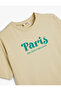 T-Shirt Paris Themed Back Printed Short Sleeve Crew Neck Cotton - 3