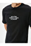 Slogan Printed T-Shirt Crew Neck Short Sleeve Cotton - 5