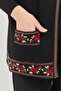 Mother Knitwear Black Rose Motif Short Pocket Vest - 8