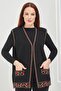 Mother Knitwear Black Rose Motif Short Pocket Vest - 6