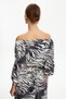 Men's Multi Color Zebra Patterned Low Shoulder Smart Blouse - 4