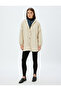 Hooded Pocketed Buttoned Quilted Oversize Coat - 3