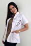 Short Sleeve Women's Jacket Oversize Prevailing Collar Doctor Teacher Lab Coat