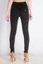 Women Belt Loops Super High Rise Skinny Pants, Black - 4