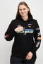 Women Hoodie Drawstring Graphic Long Sleeve Hoodie, Black