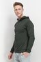 Men Hooded Long Sleeve Sweatshirt, Green - 2