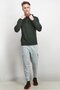 Men Hooded Long Sleeve Sweatshirt, Green - 4