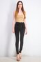 Women Belt Loops Super High Rise Skinny Pants, Black - 3