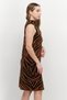 Women Abstract Print Casual Midi Dress, Brown - 3