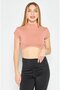 Women Sportswear Fit Short Sleeves Outdoor T-Shirt, Peach