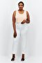 Women Plus Size Scoop Neck Sleeveless Plain Tank Top, Light Pink - 2