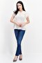 Women V-Neck Sleeveless Embroidered Blouse, Off White - 2