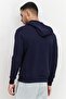 Men Brand Logo Long Sleeves Hoodie, Navy Blue - 3