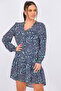 Women Allover Print Min i Dress, Navy