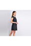 Women Textured Dress, Charcoal - 2