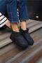 Black Women's Mini Suede High Heel Boots with Fur Inside - 2