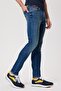 Jeff Normal Waist Slim Fit Very Narrow Leg Blue Men's Jean Trousers - 3