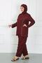 Large Size Hijab Large Swimsuit Claret Red 44010 - 3