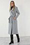 Gray Belted Stamp Coat - 2