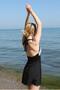 Women's Lycra Shorts Bow Dress Swimsuit Black 37022 - 5
