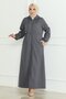 Coat with Zipper and Coat of Arms Gray 19217