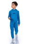 Embroidery Kangaroo - Hooded and Pocketed Children's Tracksuit MNK10073 Blue