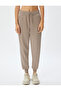 Jogger Sweatpants High Waist Lace-Up Pocketed Stitching Detail Modal Blend - 3