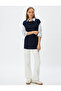 Oversize Sweater with Hair Knit Texture, Crew Neck, Sleeveless - 2