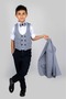 Mendil Damatlık Jacketed Vest Set Boys' Suit Mnk0487 Gray - 3