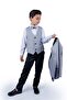Vest Set Boy's Groom Suit with Glitter Jacket Mnk0501 Gray - 4