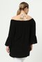 Volancol Large Size Tunic with Elastic Collar Black - 4