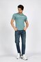 London Normal Waist Tight Tapered Cut Shrinkable Leg Blue Men's Jean Trousers