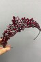 Burgundy berlin model bride henna crown and earrings - 4