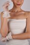 White Tulle Ruffled Plain Bridal Gloves Party Gloves