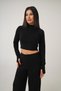 Short Model Black Crop and Pants Set - 4