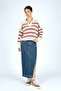 Cop Women's Polo Neck Knitwear Sweater Beige-Red