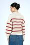 Cop Women's Polo Neck Knitwear Sweater Beige-Red - 2