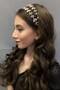 Alpha Model Double Row Transparent Yellow Bridal Henna Crown - 3