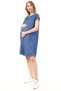 Myra5020 - Maternity Dress Denim V-Neck - Blue - 3