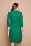 Side Tie Adjustable Scuba Crepe Lycra Fabric Capri Sleeve Stylish Office Dress -B.Green - 5