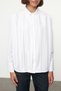 Oversize White Woven Shirt - Pleat Detail, Wide Fit TWOAW25GO00073 - 5