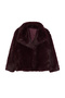 Bordo Regular Kalıp Kürk Büyük Beden Mont TBBAW25AW00000 - 8
